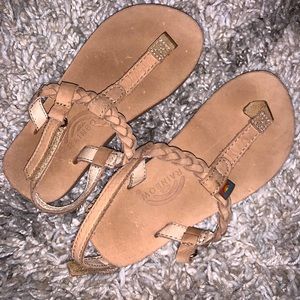 Girls rainbow braided sandals